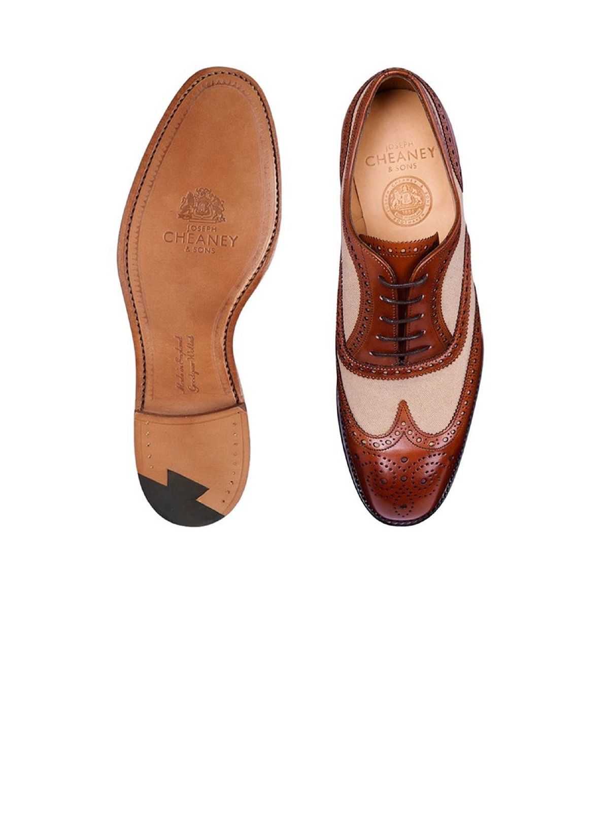 Cheaney Shoes - Two Tone Oxford Leather/Canvas - Maus & Hoffman