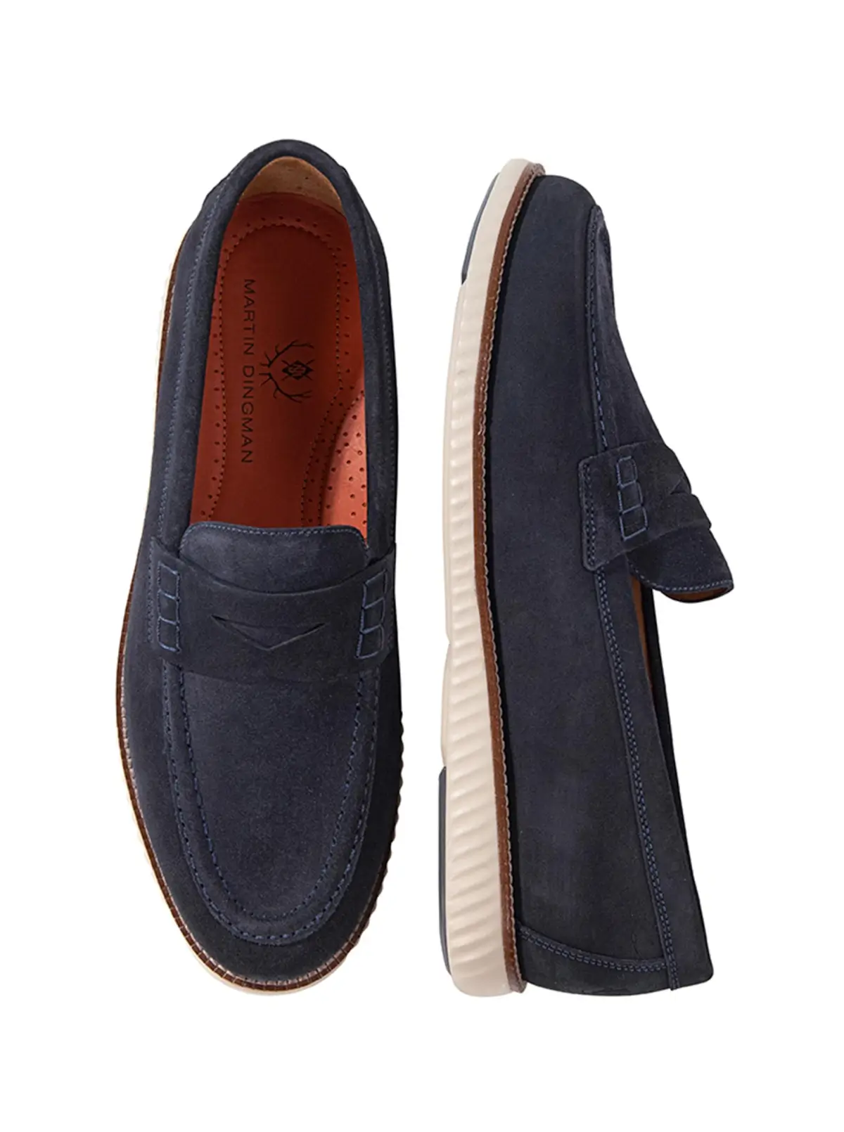 Martin Dingman Countrywear Suede Loafer Blue Mens Size 12M Slip On Driving Country Club Suede Venetian - Blueberry | Martin Dingman main image 4