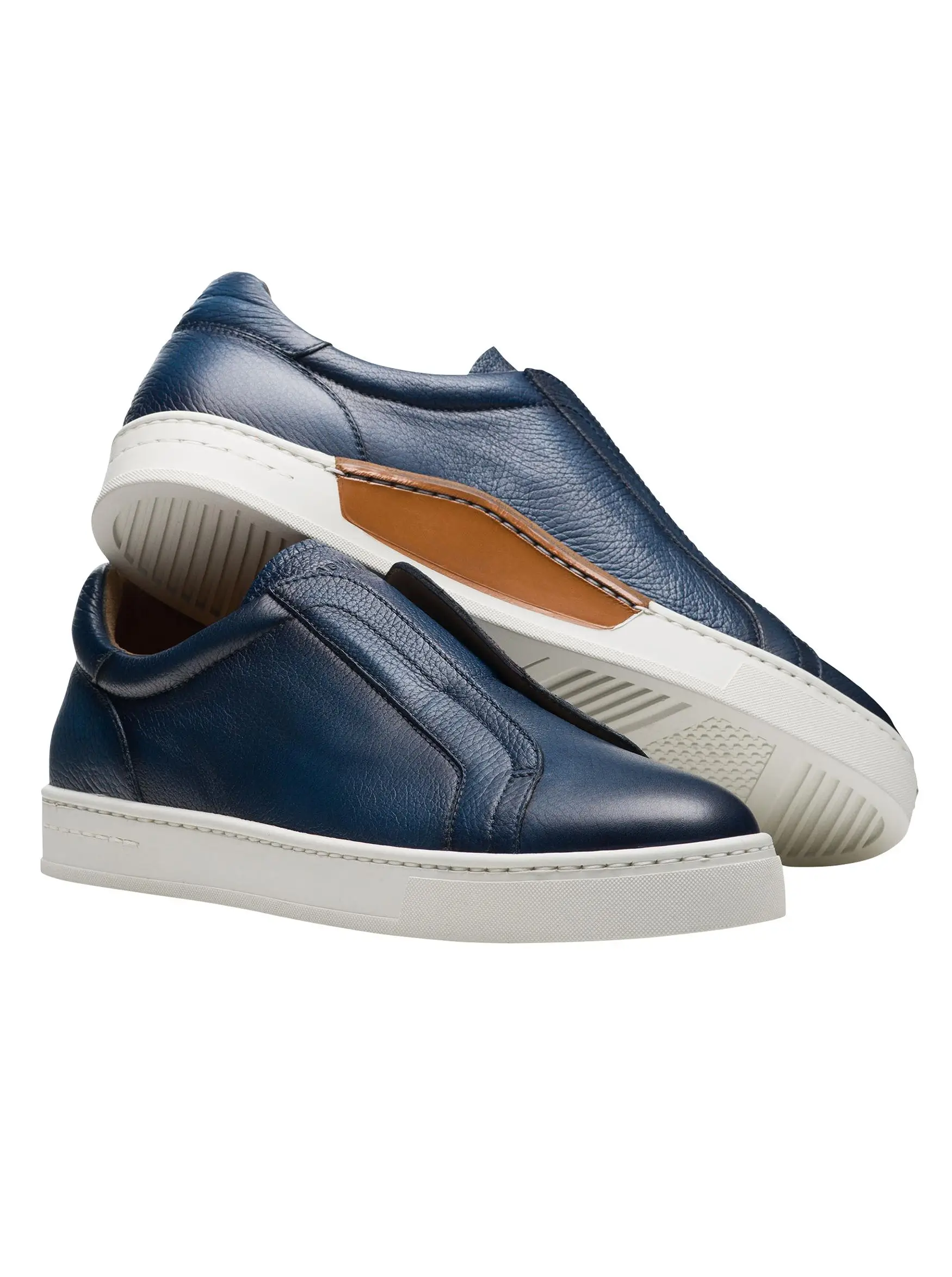 Magnanni Men’s Blue Casual Leather Slip On Sneakers Loafer Shoes Size 10.5 Magnanni Slip On Loafer Blue Suede • Brogue main image 3