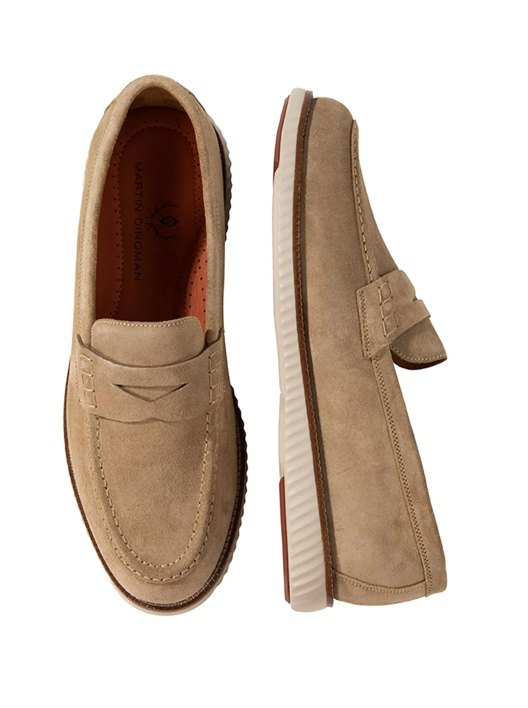 Water-Repellent Suede Penny Loafers from Martin Dingman  display picture 1