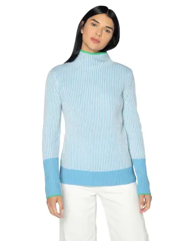 Cashmere Plaited Rib Funnel Neck - 2