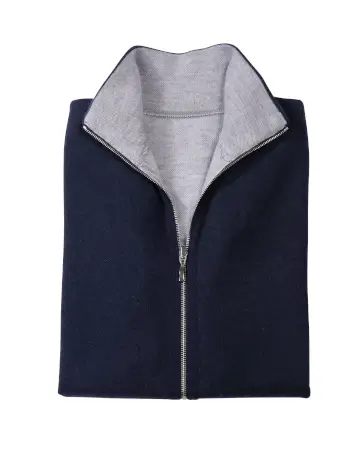 Reversible Cashmere Zip Vest - Image 3