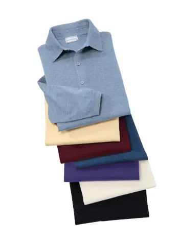 Clark Cotton-Ease Long-Sleeve Polos - Image 4