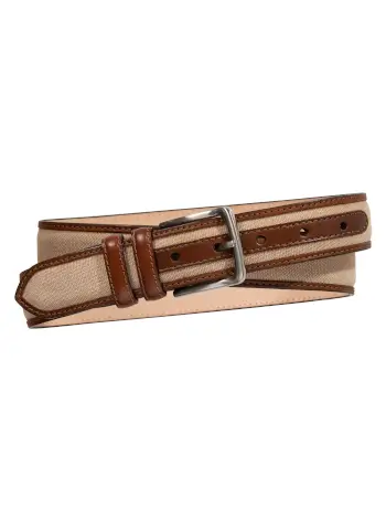 Cotton/Calfskin Belts - 3