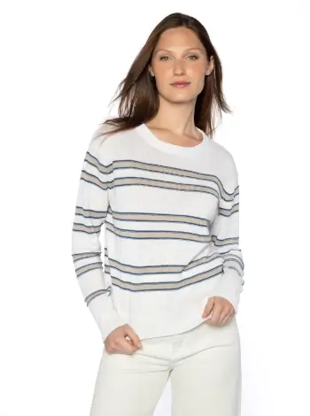 Stripe Linen Crewneck - 2