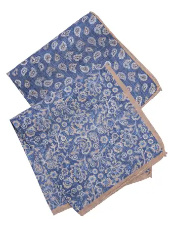 Floral/Paisley Reversible Pocket Square - 3