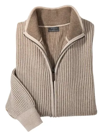 Kirkwynd Cashmere Ribbed Zip Cardigans - 3