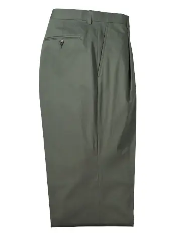 Pleated Stretch Cotton Slacks - Image 2