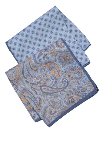 Double Face Paisley/Dot Pocket Square - Image 2