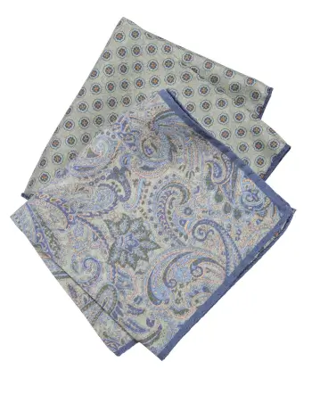 Double Face Paisley/Dot Pocket Square - Image 3