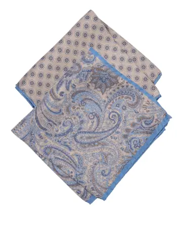 Double Face Paisley/Dot Pocket Square - 3