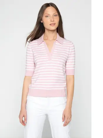 Sailor Collar Stripe Polo - Image 3