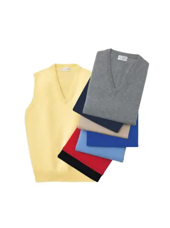 Scottish Cashmere Sleeveless V-Necks - Image 3