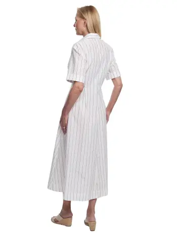 Silvana Pinstripe Shirt Dress - 3