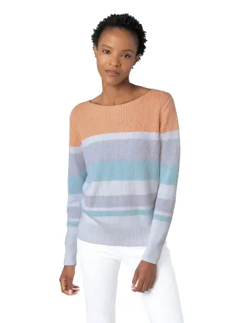 Summer Stripe Cotton Boat Neck - Image 2