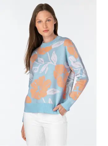 Super Soft Cotton Floral Crewneck - 3