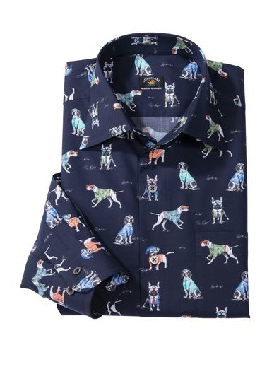 Cool Canines Print Sport Shirt