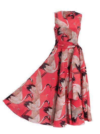 Flamingo Print Dress by Samantha Sung