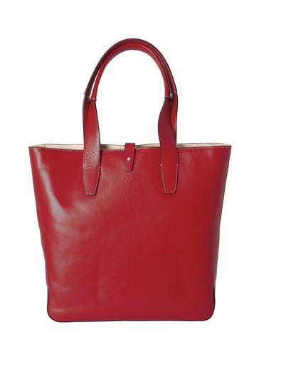 Italian Leather Tote Red