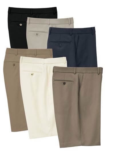 Plain-Front Walk Shorts