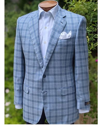 Solemare Plaid Cashmere and Silk Sport Coat