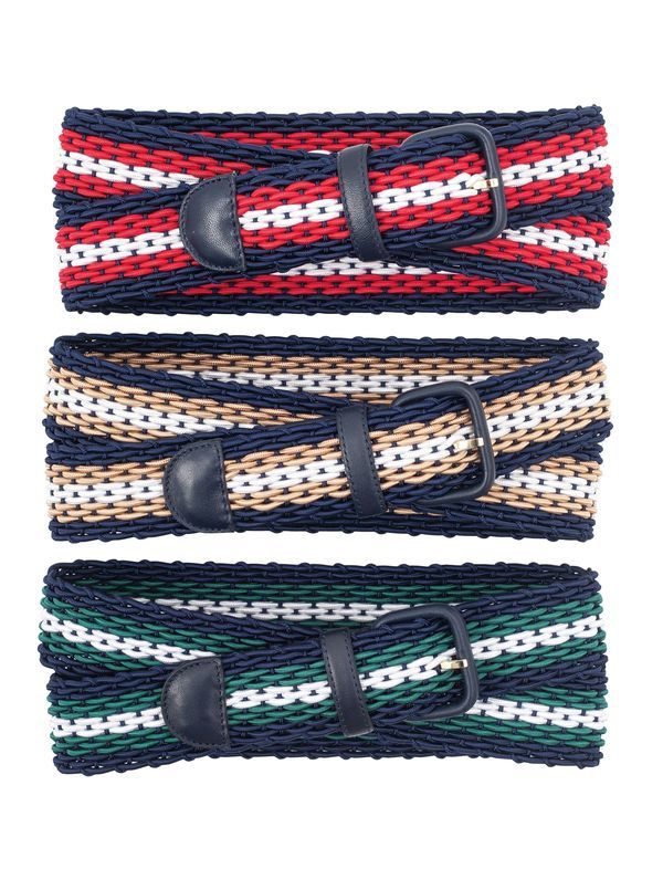 3 Color Braided Elastic Belts - Main View