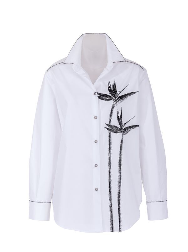 Birds of Paradise Print Shirt by Piazza Sempione - Main View