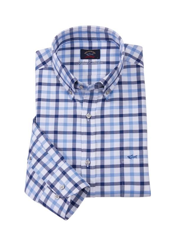 Blue Check Sport Shirt from the Paul & Shark Silver Collection - Main View
