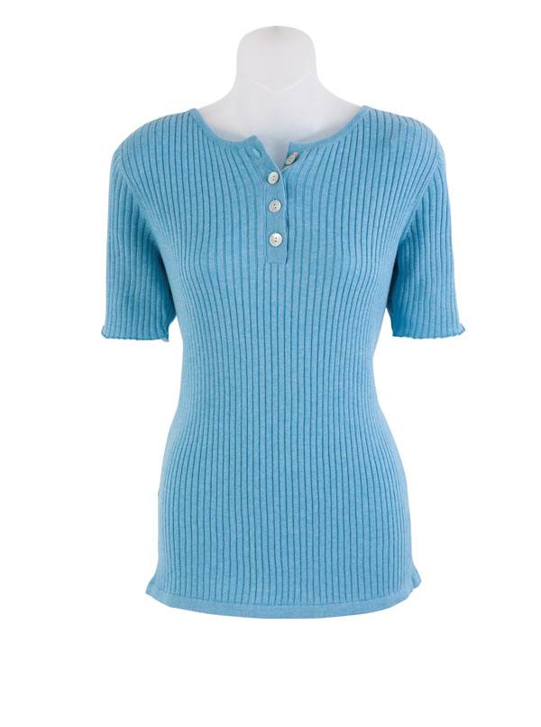 Bonita Short-Sleeve Ribbed Pullovers - Main View
