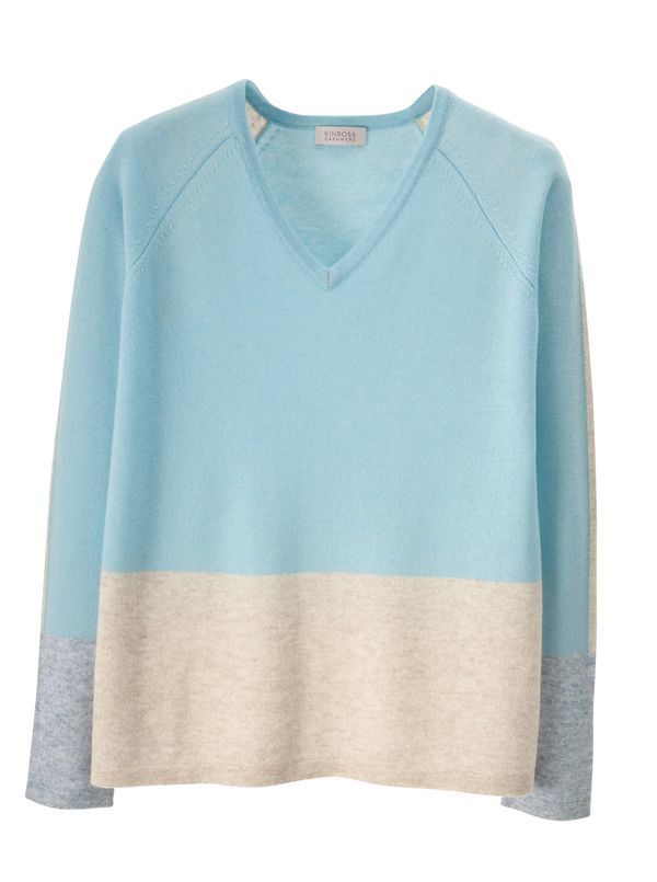 Color Block V-Neck Sweater - Main View