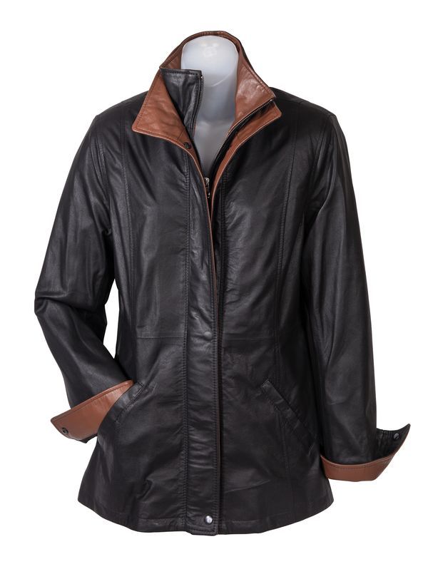 Carina Longer Leather Jacket - Main View