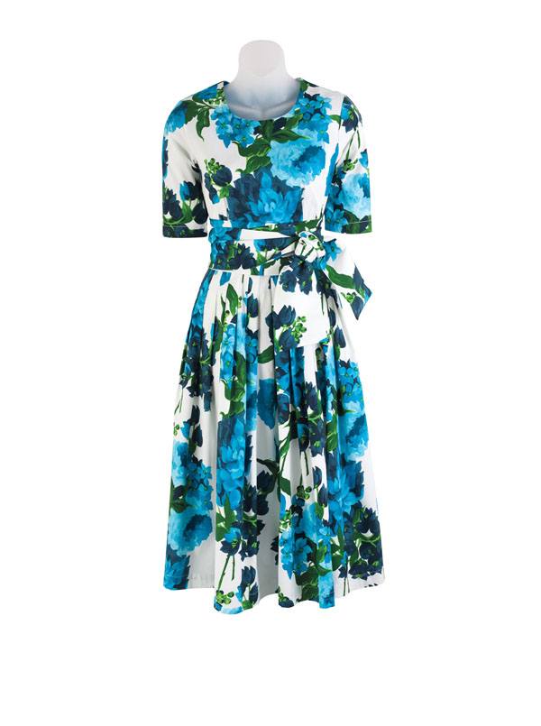 Florence Floral Stretch Cotton Dress by Samantha Sung - Main View