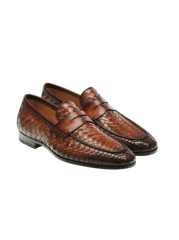 Handwoven Penny Loafers Slip-On by Magnanni - Main View