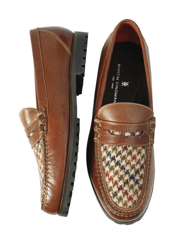 Harris Tweed Penny Loafer by Martin Dingman - Main View