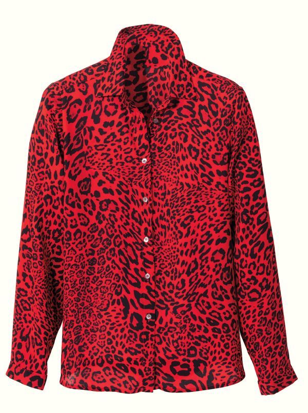 Leopardo Rosso Print Blouse - Main View
