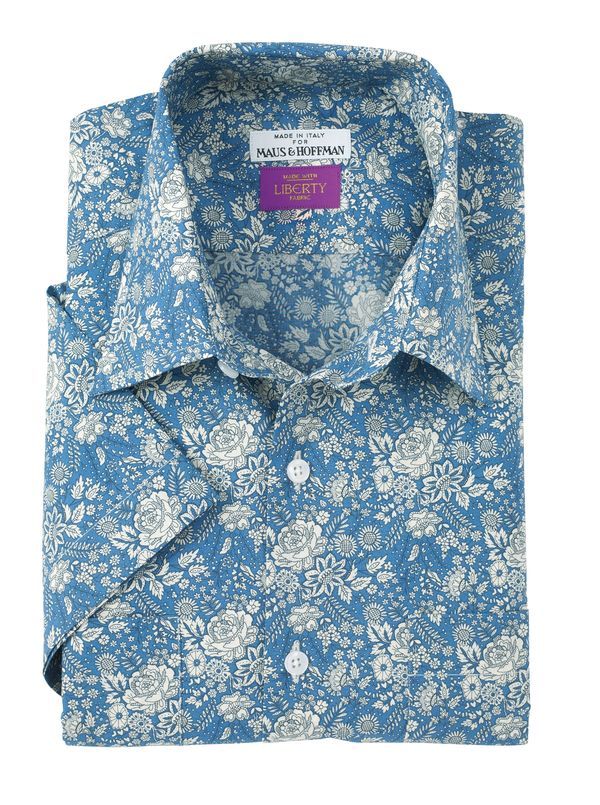 Liberty Blue Floral Print Shirt - Main View
