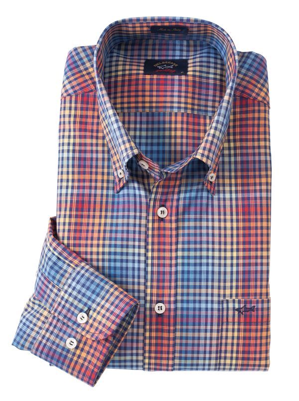 Multicolor Ombre Check Sport Shirt by Paul & Shark - Main View