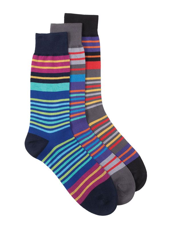 Multicolor Stripe Cotton Hosiery by Pantherella - Main View