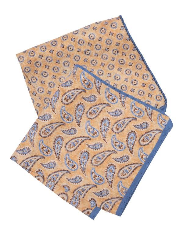 Neat/Paisley Double Pocket Square - Main View