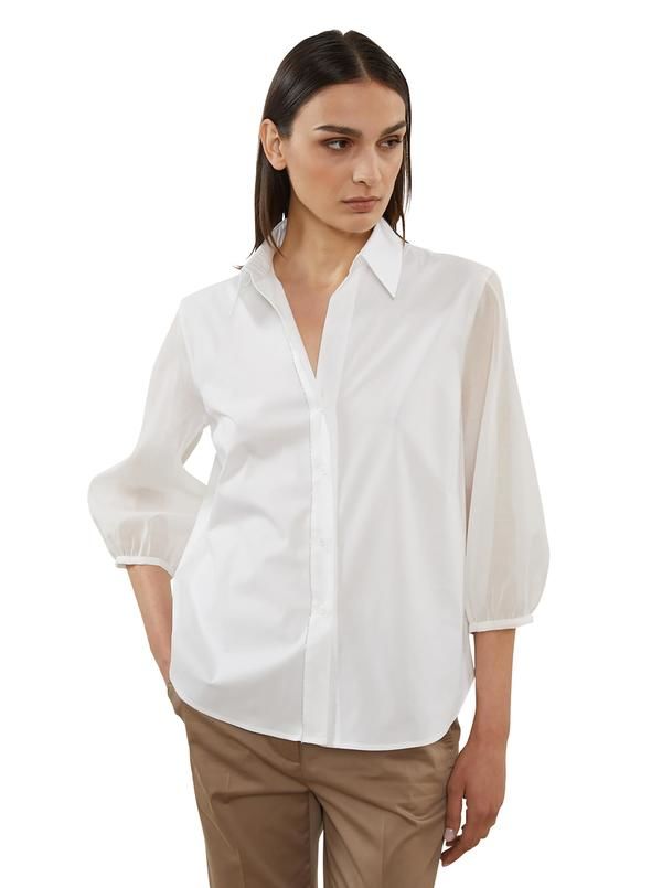 Poplin/Voile Blouse by Peserico - Main View