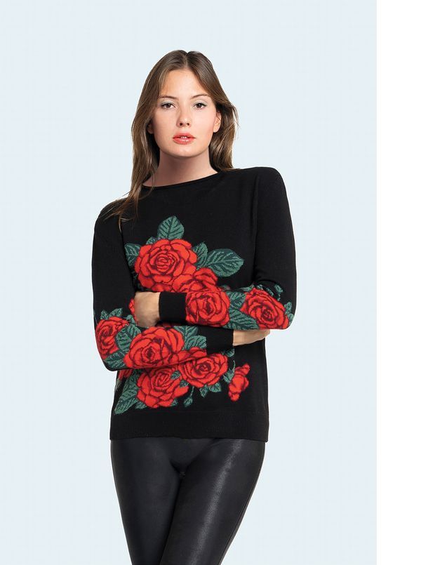 Rosa Hand Cashmere Intarsia Sweater - Main View