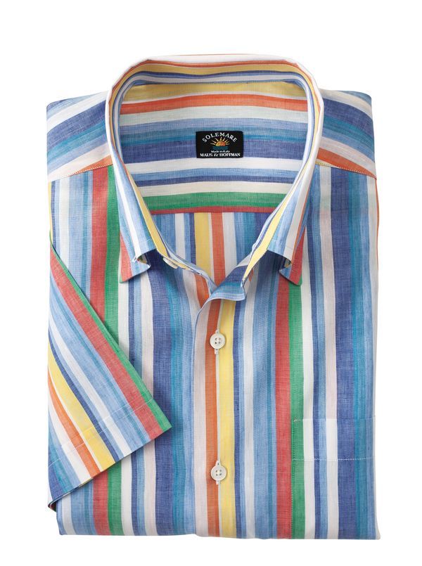 Short-Sleeve Awning Stripe Solemare Shirt - Main View
