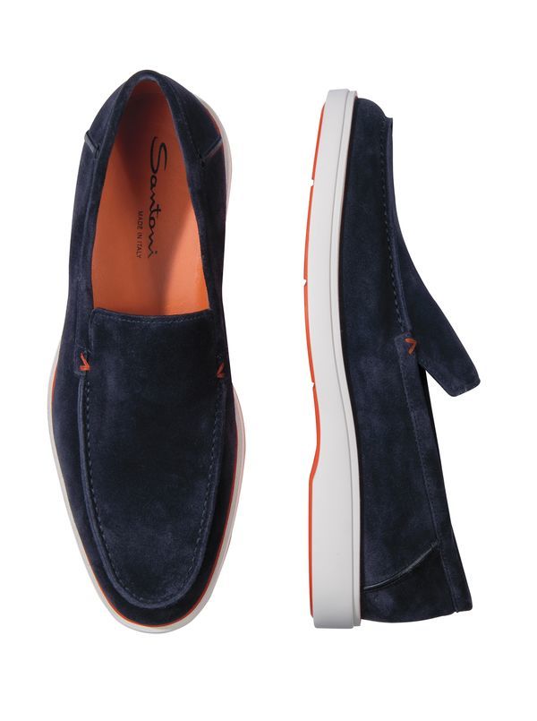 Suede Rubber Sole Slip-ons by Santoni - Main View