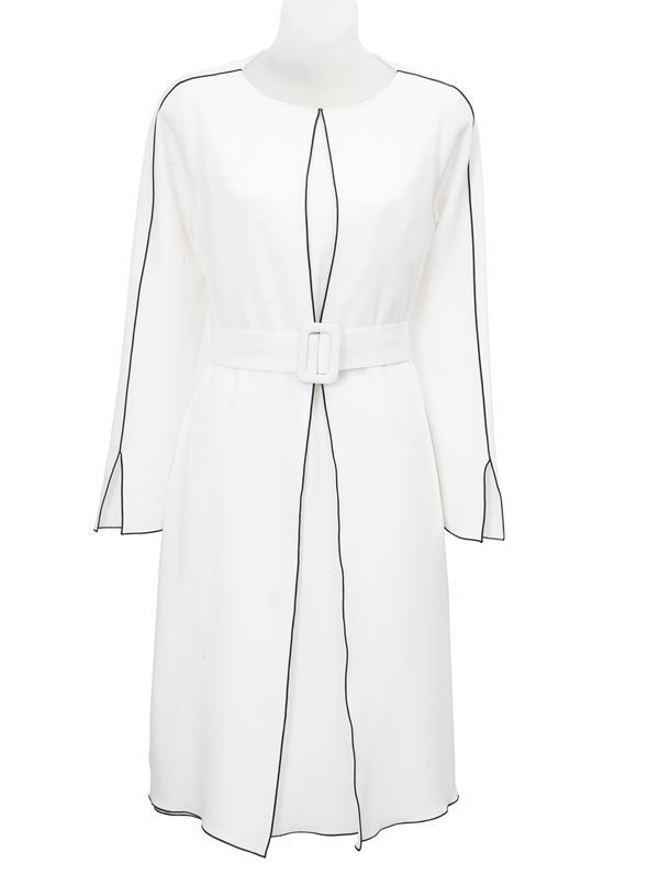 White Long-Sleeve Dress by Piazza Sempione - Main View