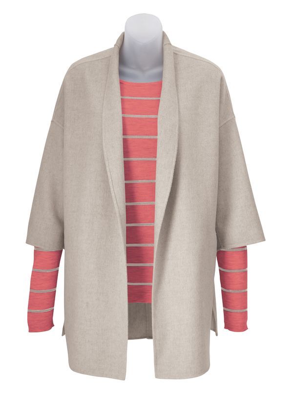 Wool/Cashmere Cardigan Coat - Main View