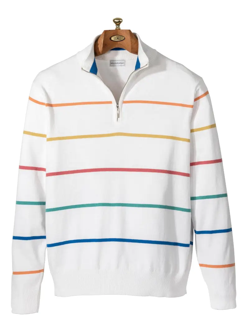 Allen Multi Stripe Quarter-Zip - 1