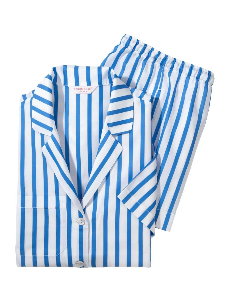 Capri Shortie Stripe Pajama Set by Derek Rose - Image 1