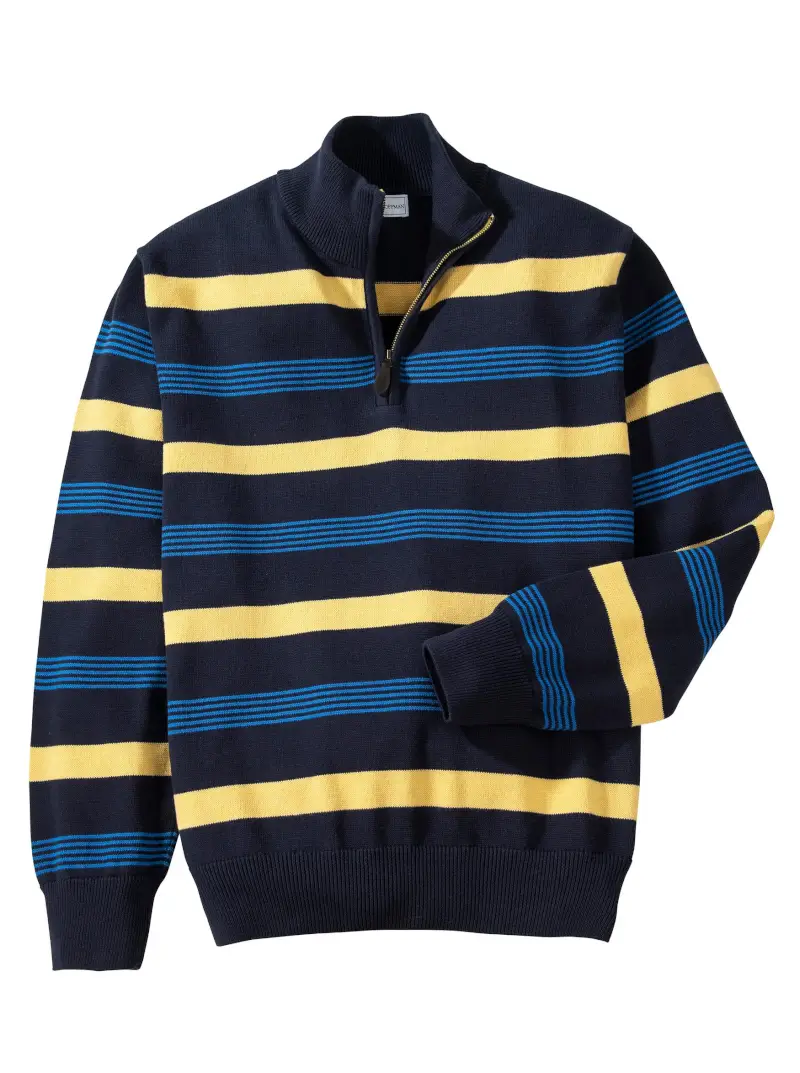 Color Band Cotton Quarter-Zip - 1