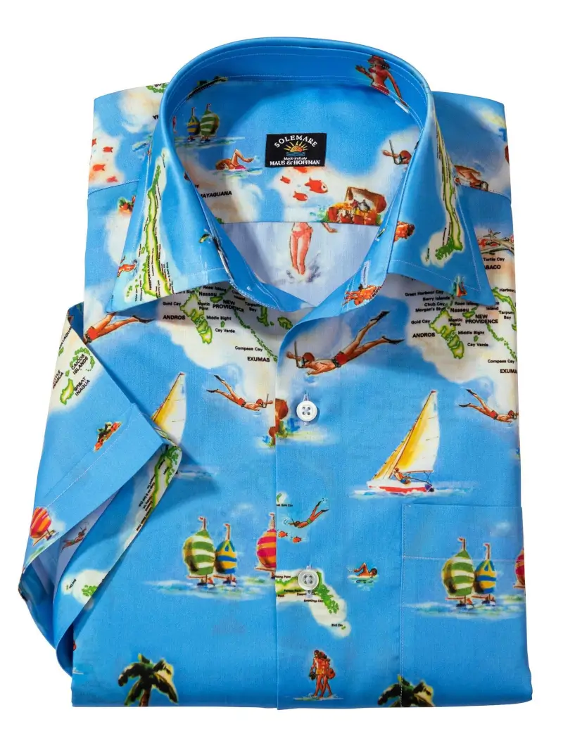 Sailboats in the Bahamas Sport Shirt - 1