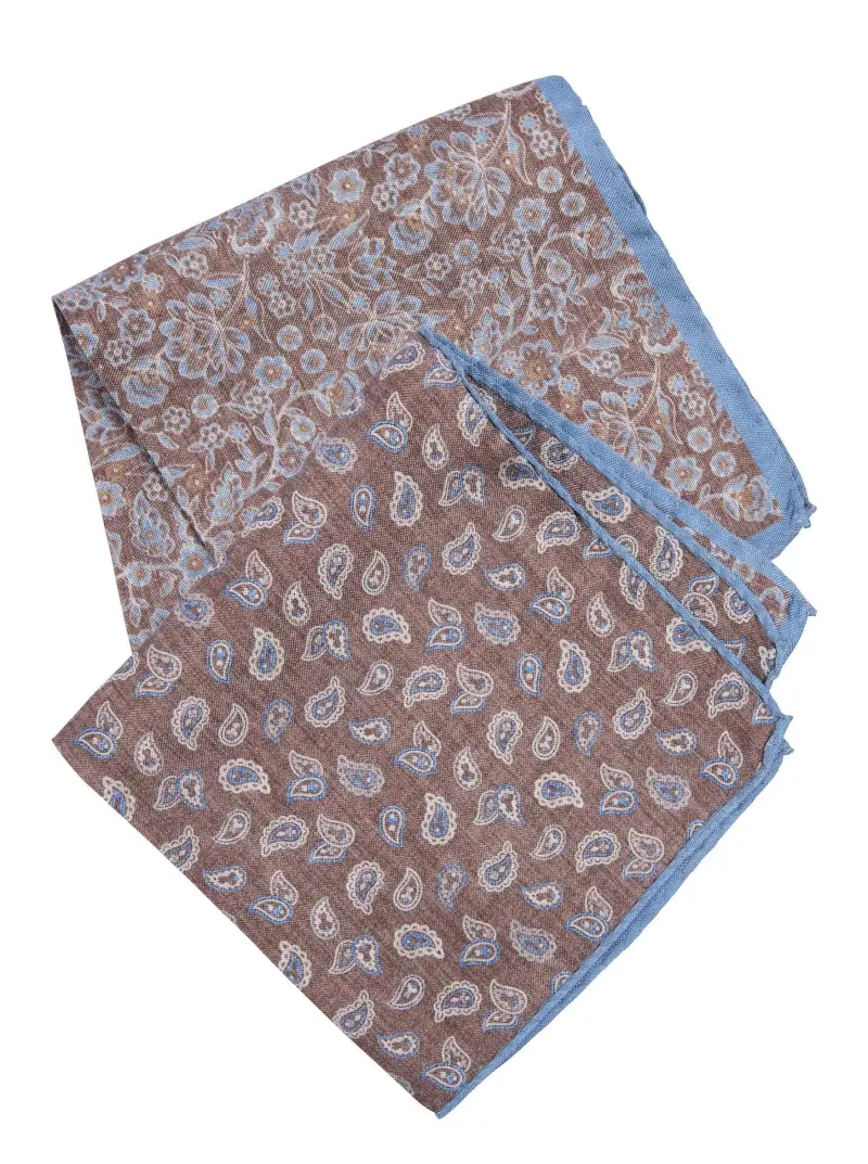 Floral/Paisley Reversible Pocket Square - 1